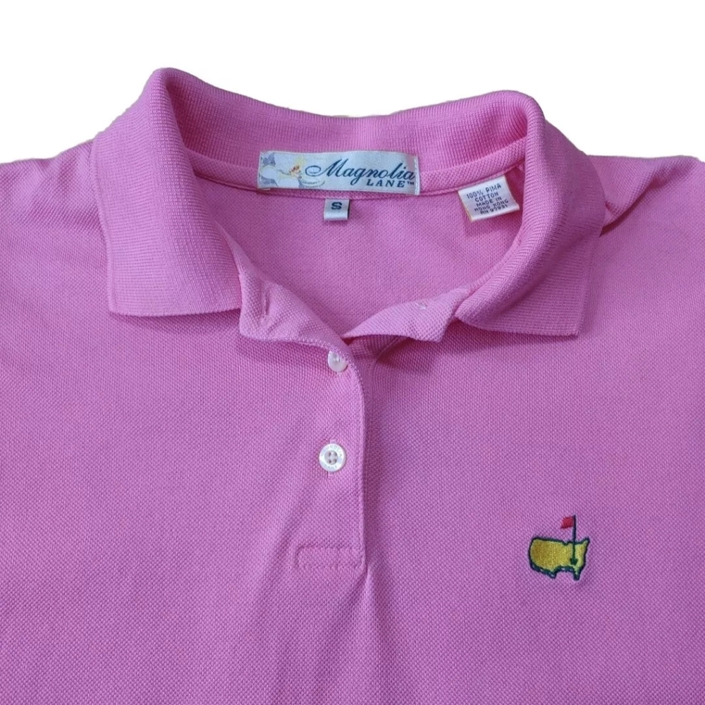 Magnolia Lane Shirt Golf Polo Woman Sm Augusta Masters Logo Vtg 80s Pima Cotton